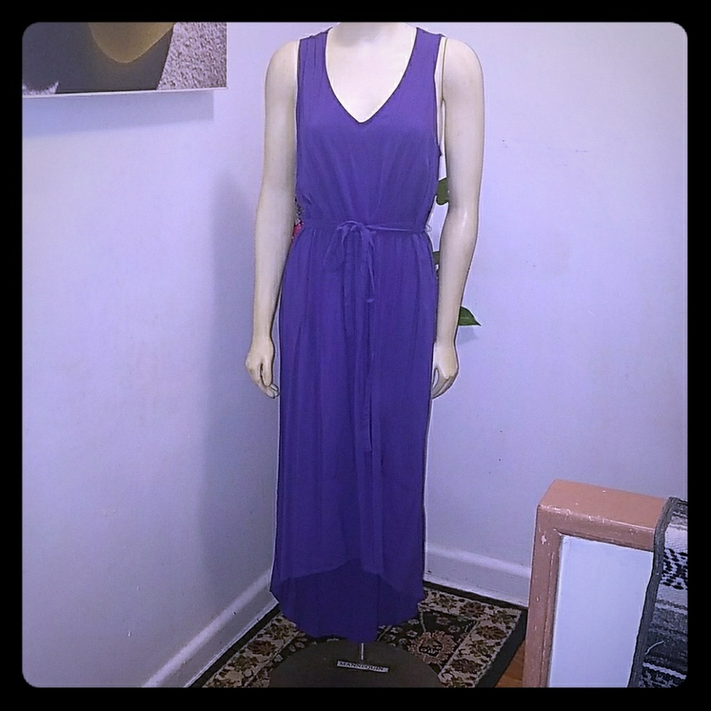 Merona purple asymetric hem dress